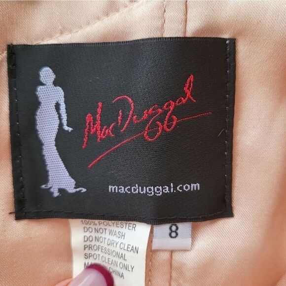 Mac Duggal Beaded Lace Bodycon Sheath Formal Knee‎ Length Cocktail Dress 8 - Picture 7 of 7